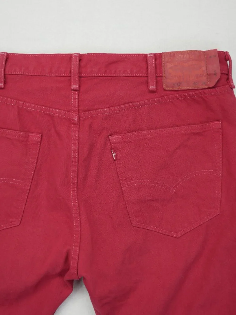Levi's 501‎ Jeans Mens Size 40x30 Bright Red Button Fly Straight Leg Streetwear